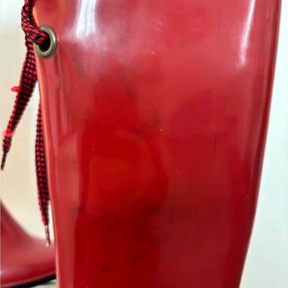 Marc Jacobs Women's Red High Heel Rain Boots - Picture 7 of 7
